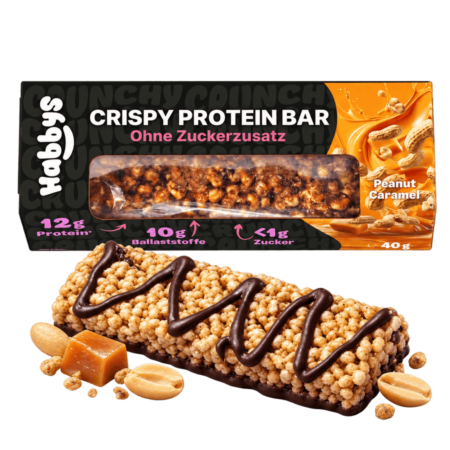 Habbys Crispy Protein Bar Erdnuss Karamell